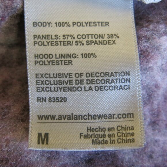 Avalanche Sweater Jacket Brown Geometric Full Zipper Sherpa Fleece Hoodie Size M - Picture 5 of 6